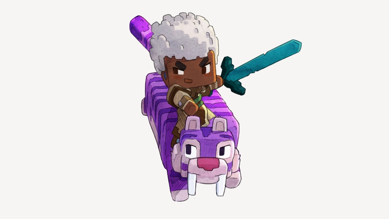 An image of the regal tiger mount from Minecraft Legends