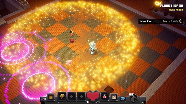 A player facing off against a boss within the Tower.